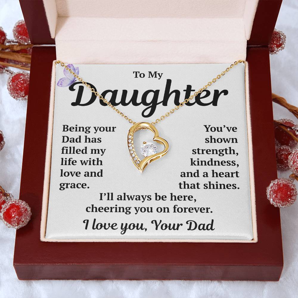 To My Daughter "You've Shown Strength Forever Love Necklace