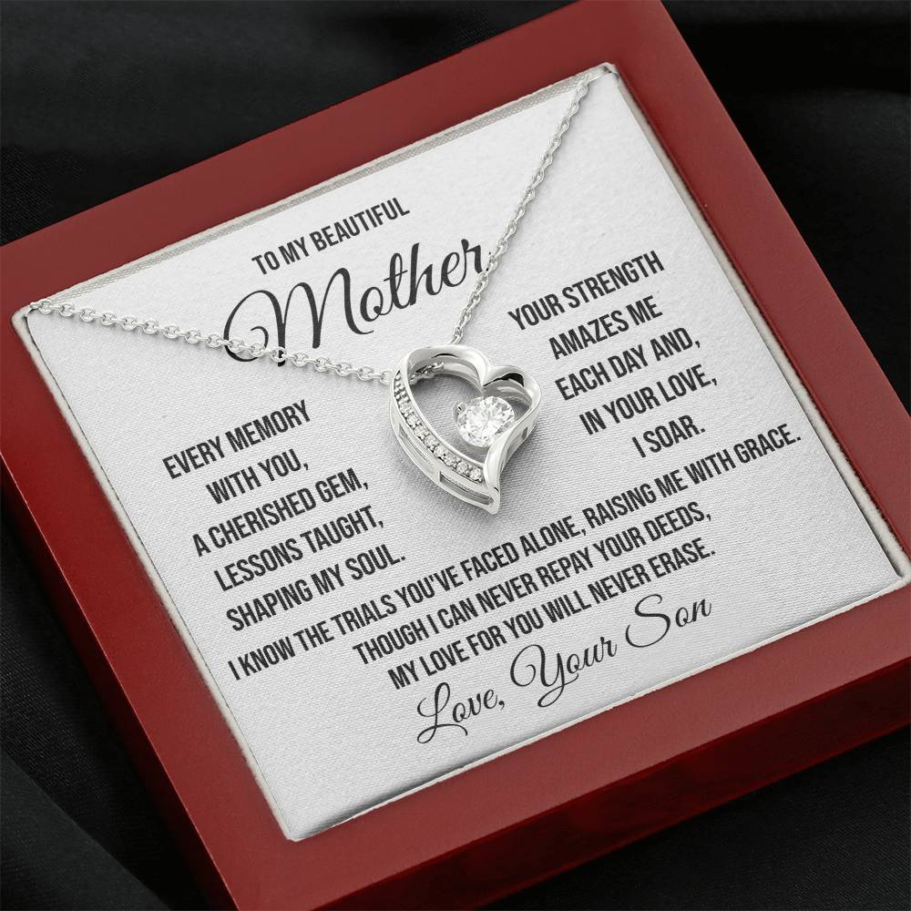 To My Beautiful Mother "Every Memory with You" Forever Love Necklace