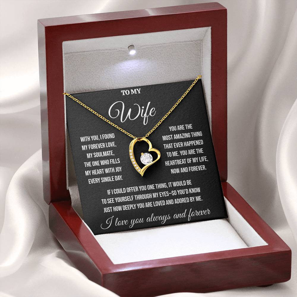 To My Wife "My Forever Love" Forever Love Necklace