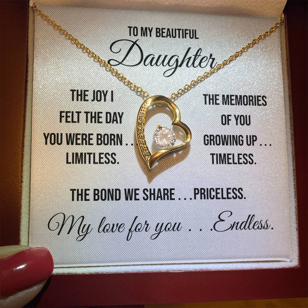 To My Beautiful Daughter "Limitless" Forever Love Necklace