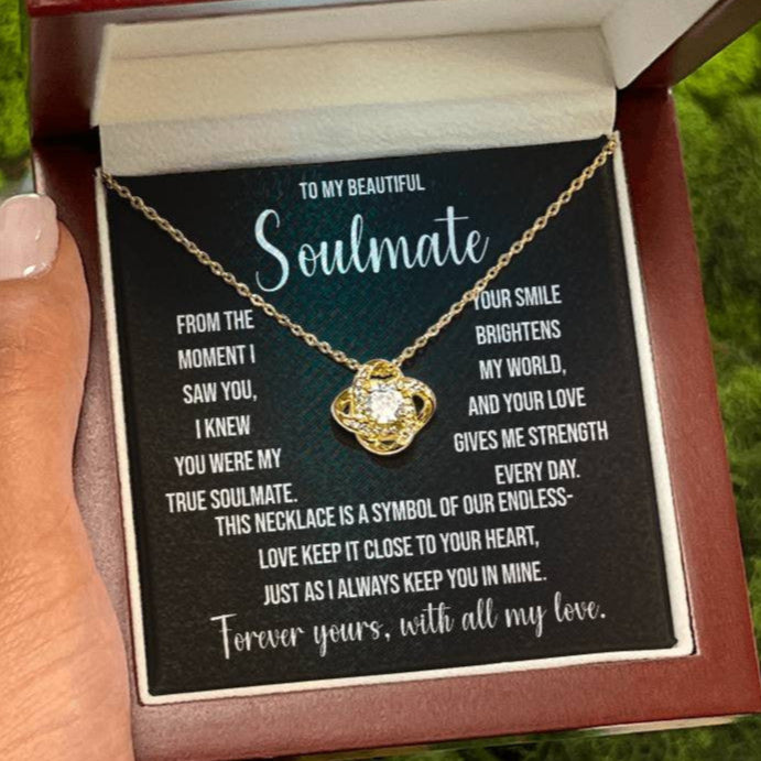 To My Beautiful Soulmate "My True Soulmate" Love Knot Necklace