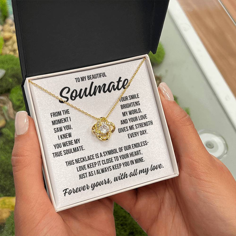To My Beautiful Soulmate "My True Soulmate" Love Knot Necklace