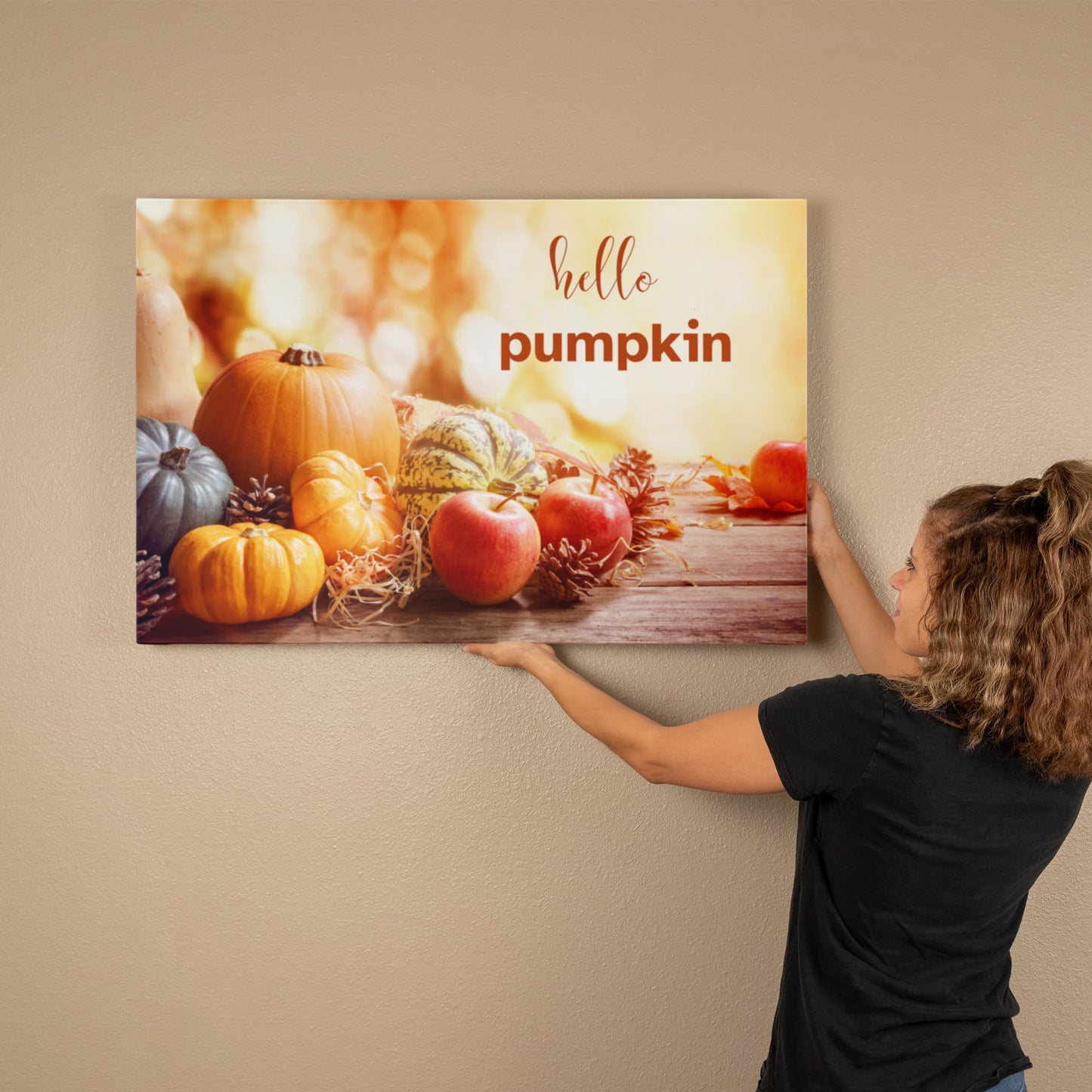 Hello Pumpkin Gallery Wrapped Canvas 24"x16" or 36"x24"