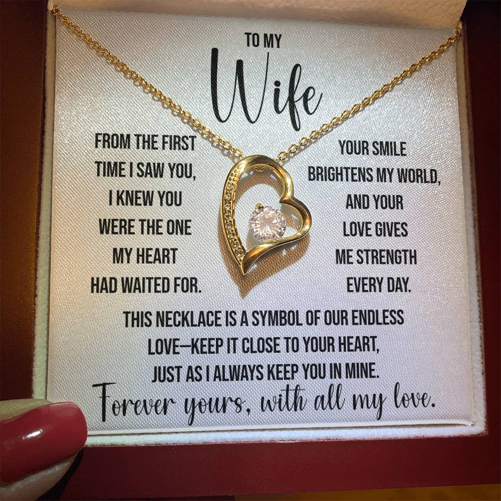 To My Wife "The One My Heart" Forever Love Necklace