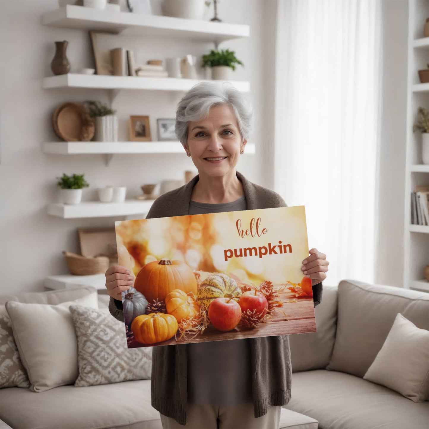 Hello Pumpkin Gallery Wrapped Canvas 24"x16" or 36"x24"