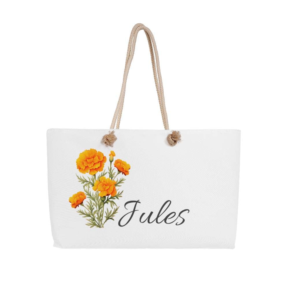 Personalized Name and Birth Flower Weekender Tote