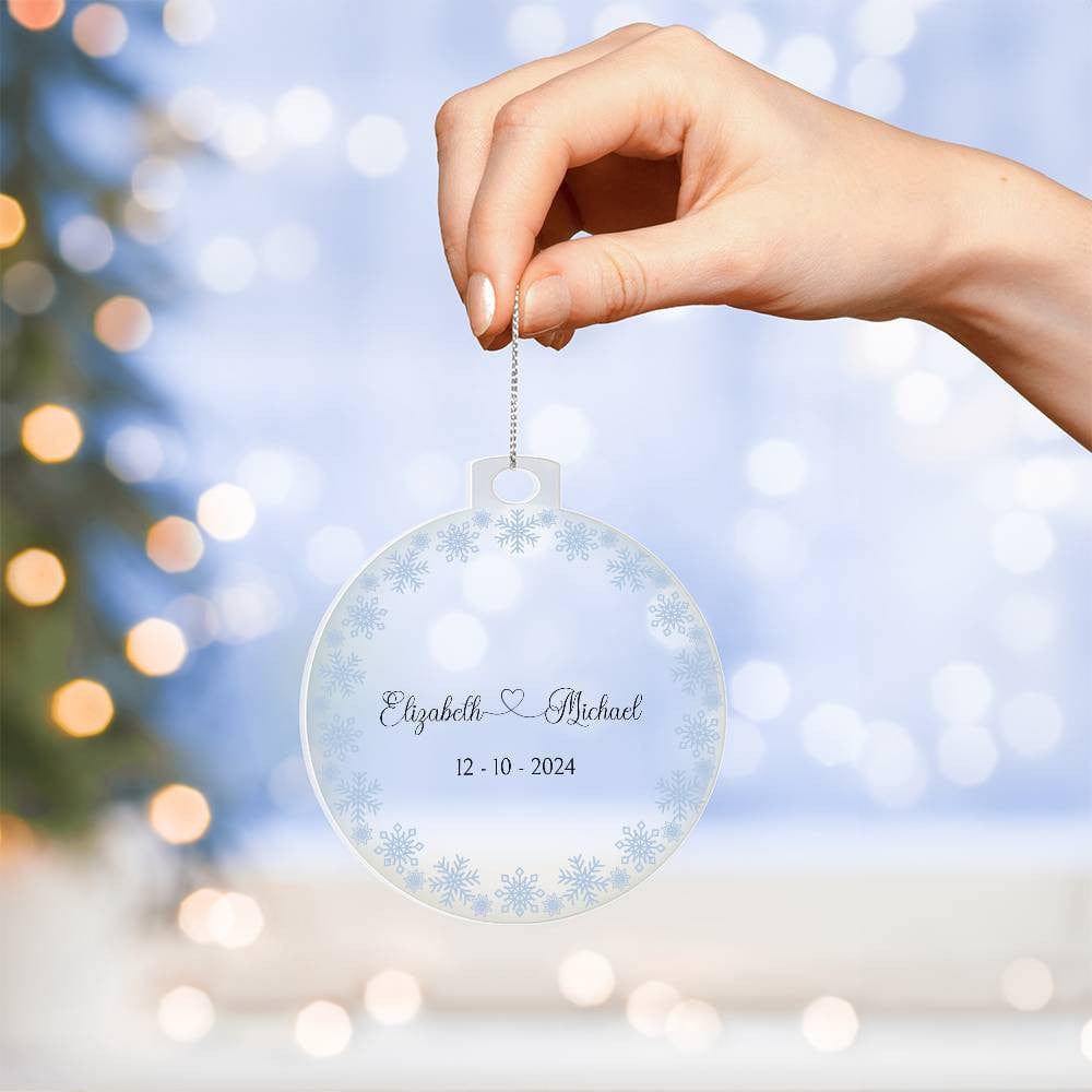 Wedding Personalized Acrylic Ornament with Names & Date