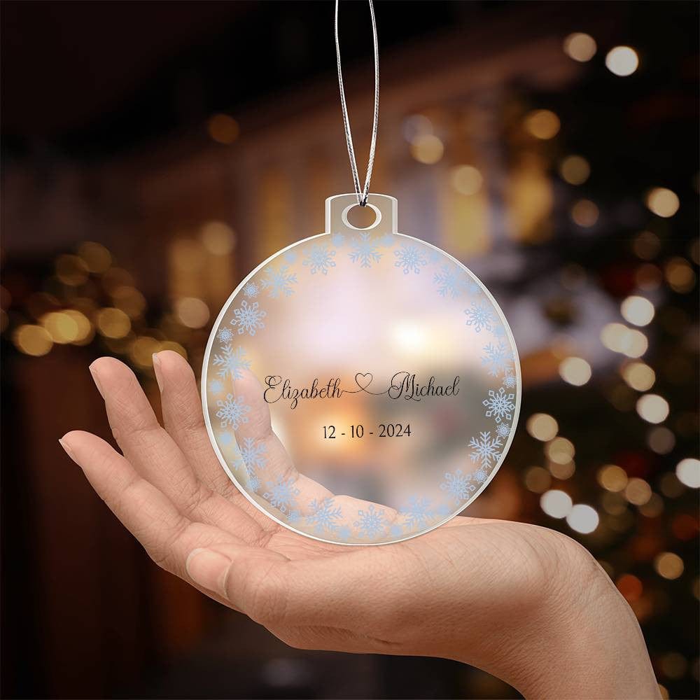 Wedding Personalized Acrylic Ornament with Names & Date