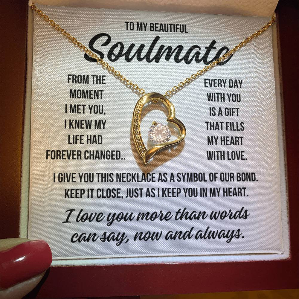 To My Beautiful Soulmate "Every Day with You is a Gift" Forever Love Necklace