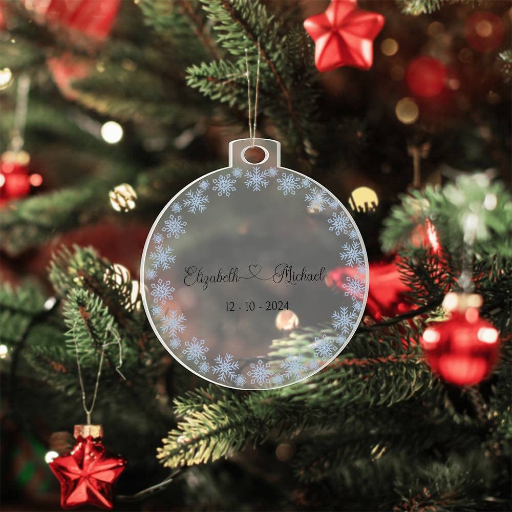 Wedding Personalized Acrylic Ornament with Names & Date