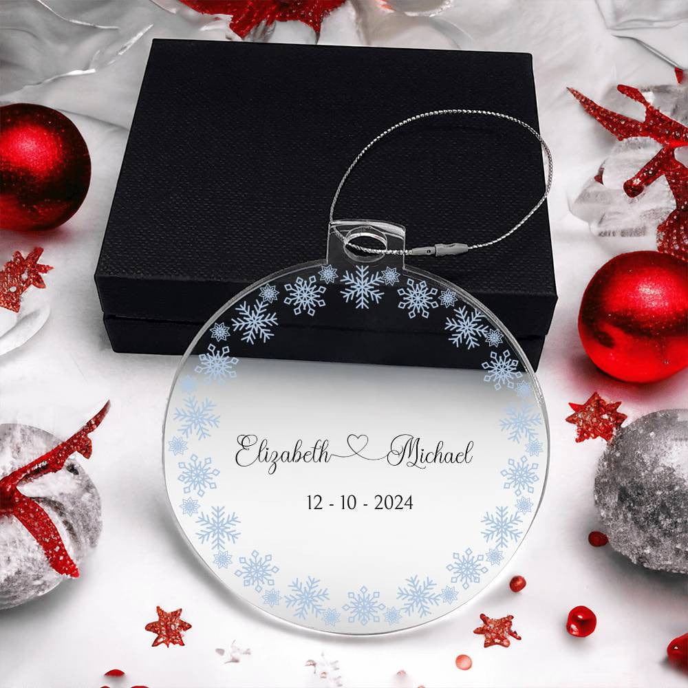 Wedding Personalized Acrylic Ornament with Names & Date