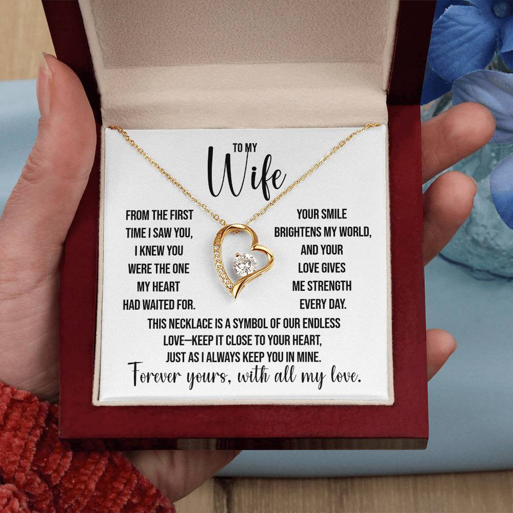 To My Wife "The One My Heart" Forever Love Necklace
