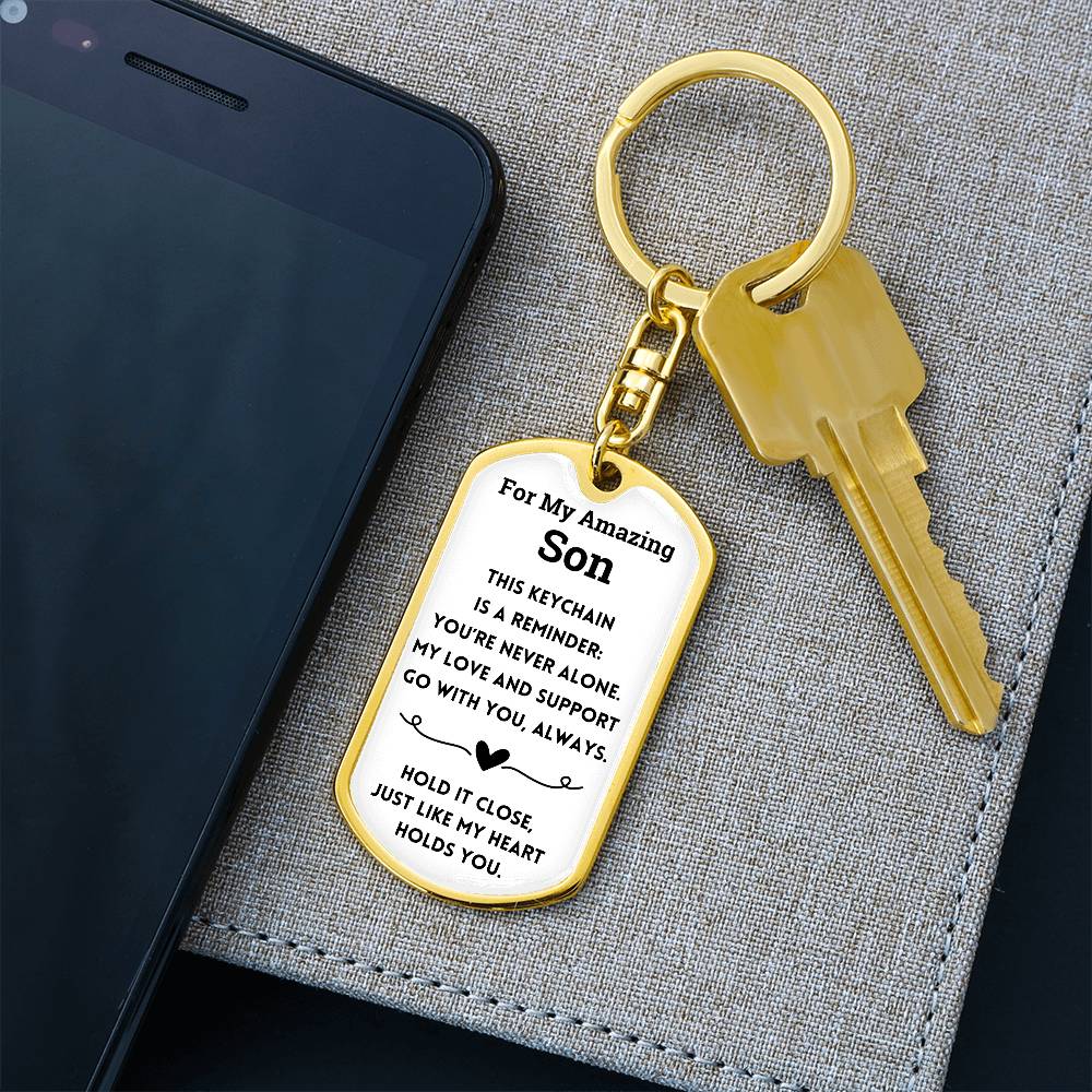 For My Amazing Son - Dog Tag Keychain