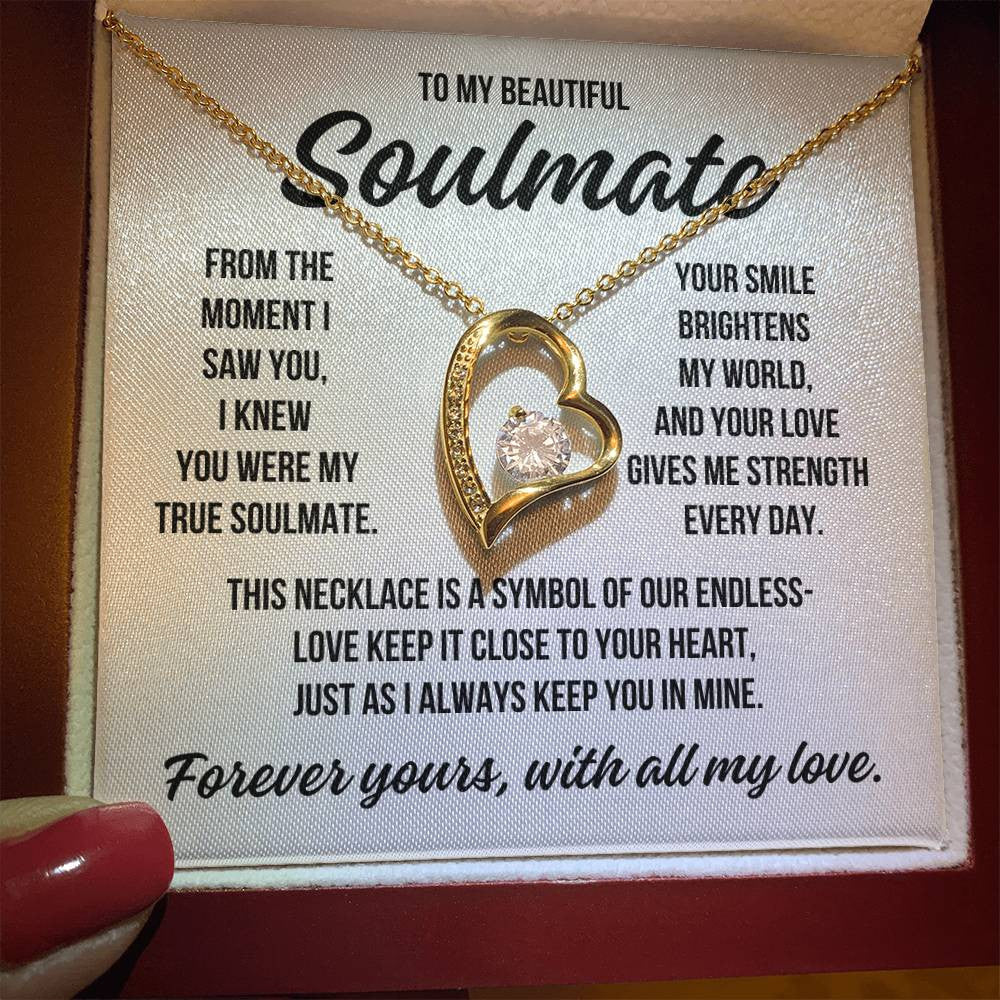 To My Beautiful Soulmate "My True Soulmate" Forever Love Necklace