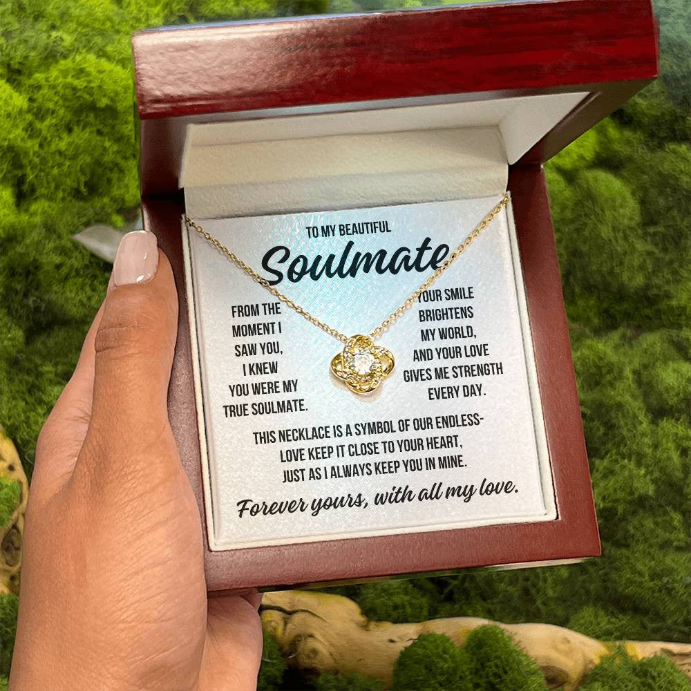 To My Beautiful Soulmate "My True Soulmate" Love Knot Necklace