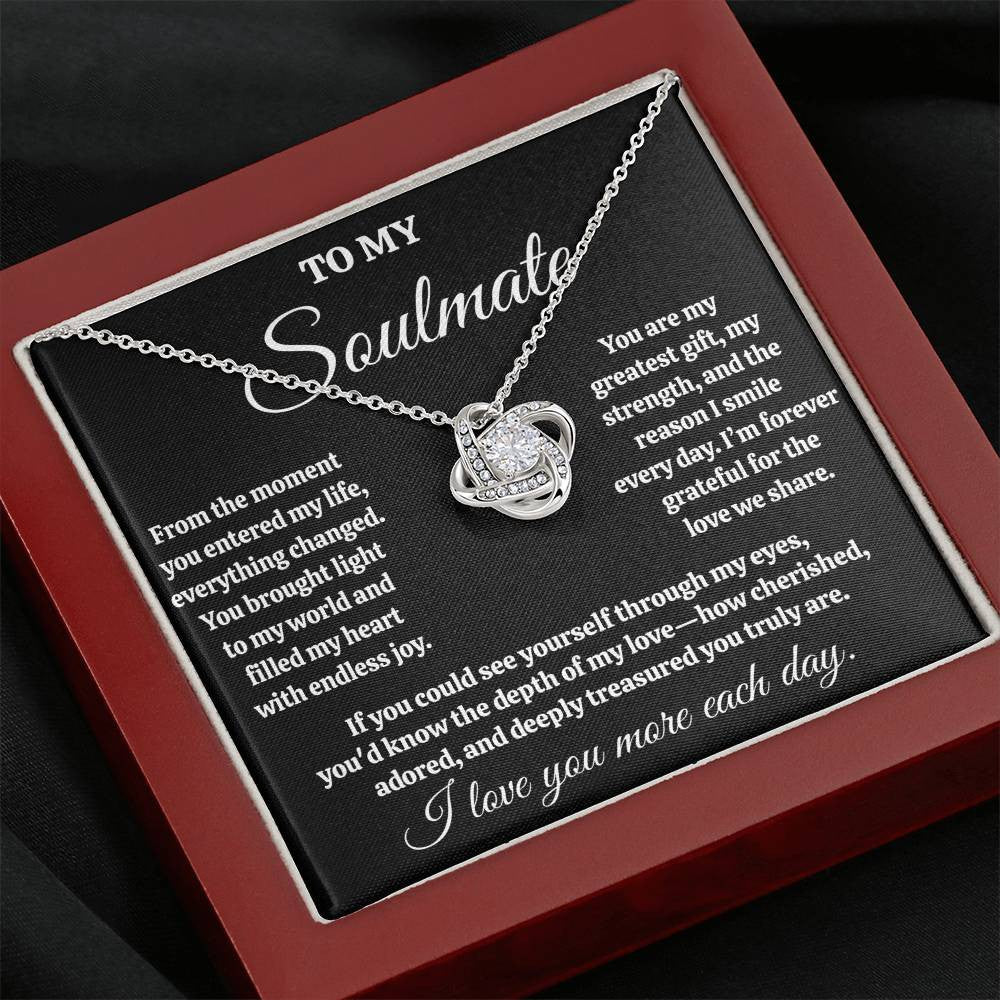 To My Soulmate "You Brought Light" Love Knot Necklace