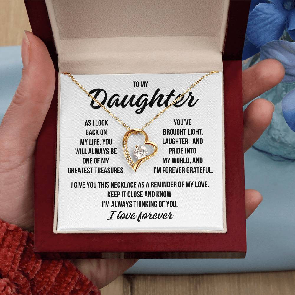 To My Daughter "As I Look Back on My Life" Forever Love Necklace