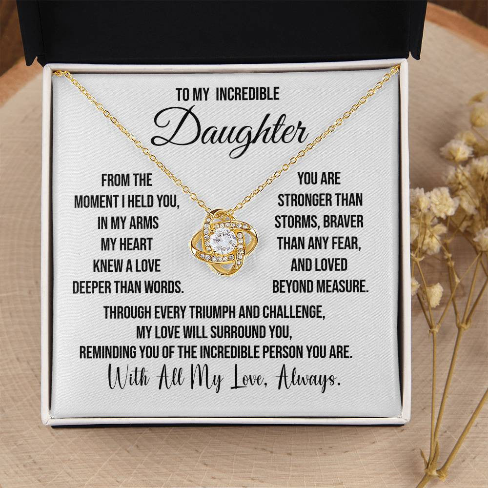 To My Incredible Daughter "From the Moment I" Love Knot Necklace
