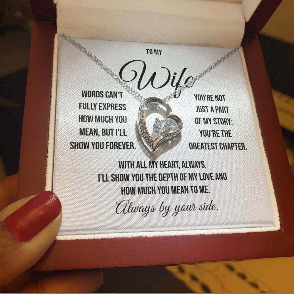To My Wife "Words can't Fully Express" Forever Love Necklace