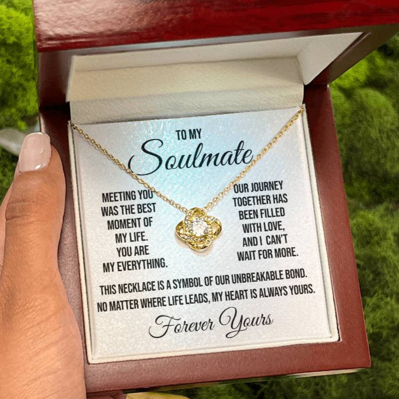To My Soulmate "You are My Everything" Love Knot Necklace