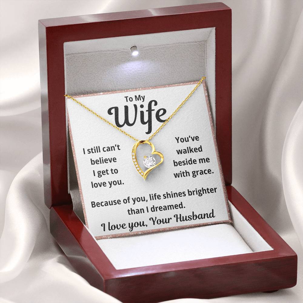 To My Wife "You've Walked Beside Me" Forever Love Necklace