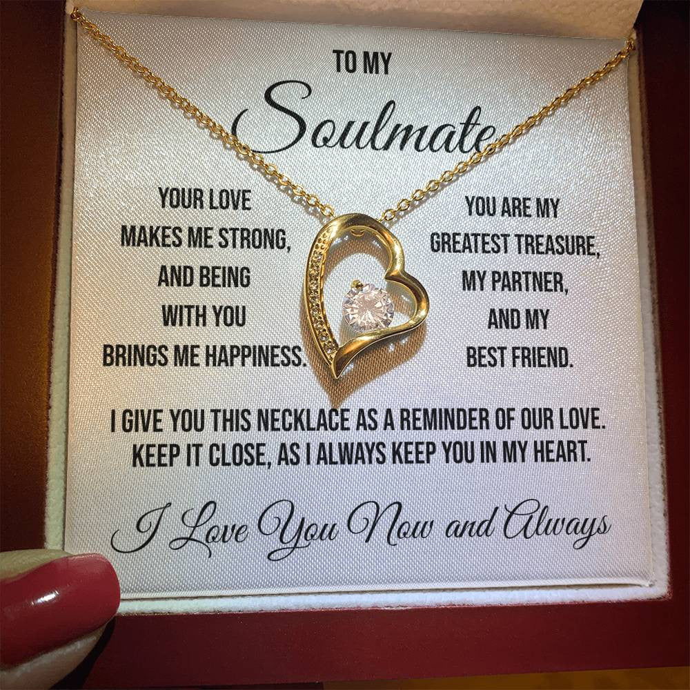 To My Soulmate "You are My Greatest Treasure" Forever Love Necklace