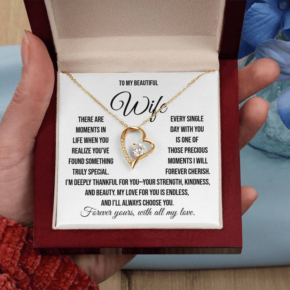 To My Beautiful Wife "There Are Moments" Forever Love Necklace