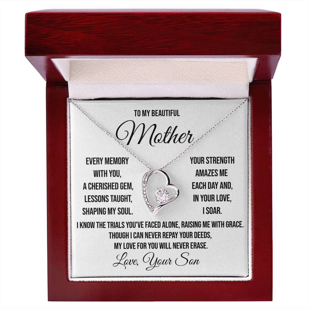 To My Beautiful Mother "Every Memory with You" Forever Love Necklace