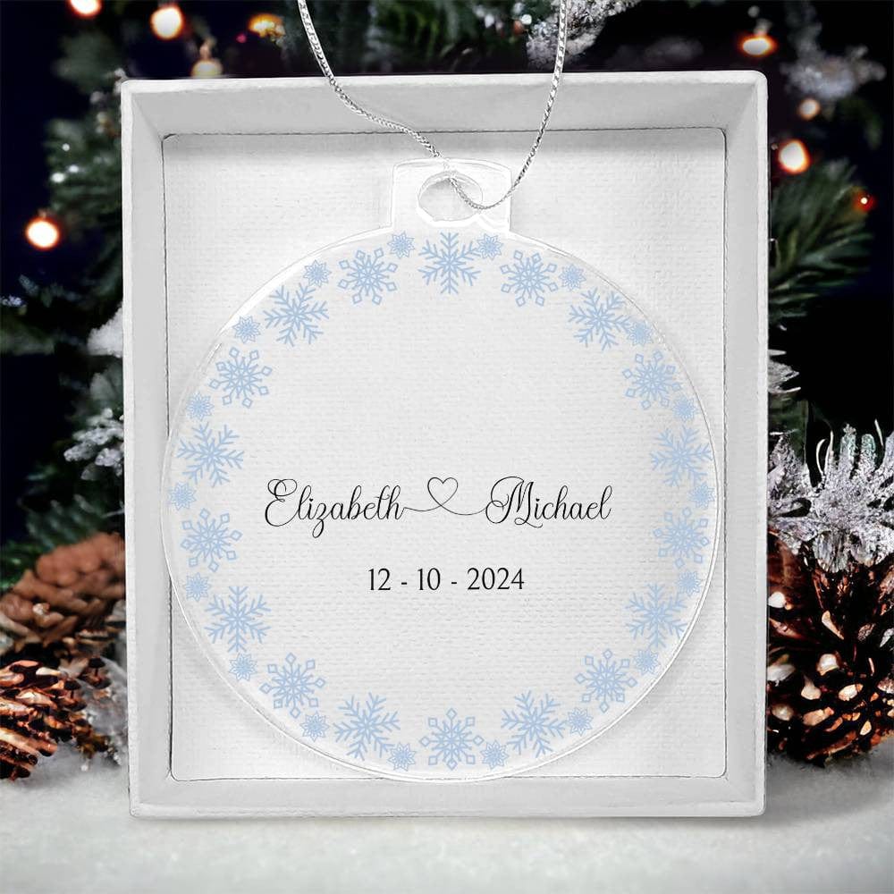 Wedding Personalized Acrylic Ornament with Names & Date