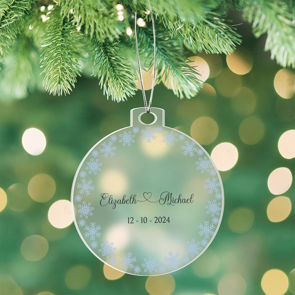 Wedding Personalized Acrylic Ornament with Names & Date