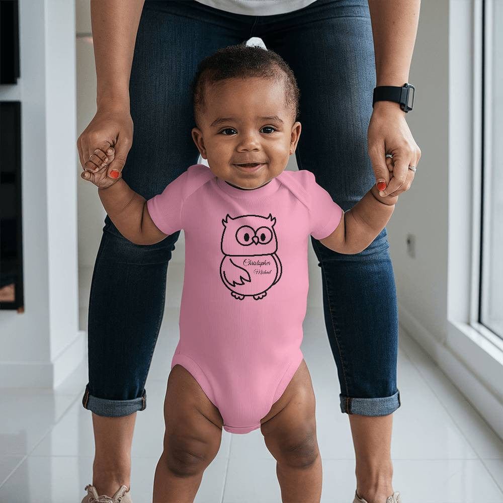 Personalized Owl Gerber ONESIES® | Custom Name Gerber ONESIES® | Jungle and Your Name Gerber ONESIES®