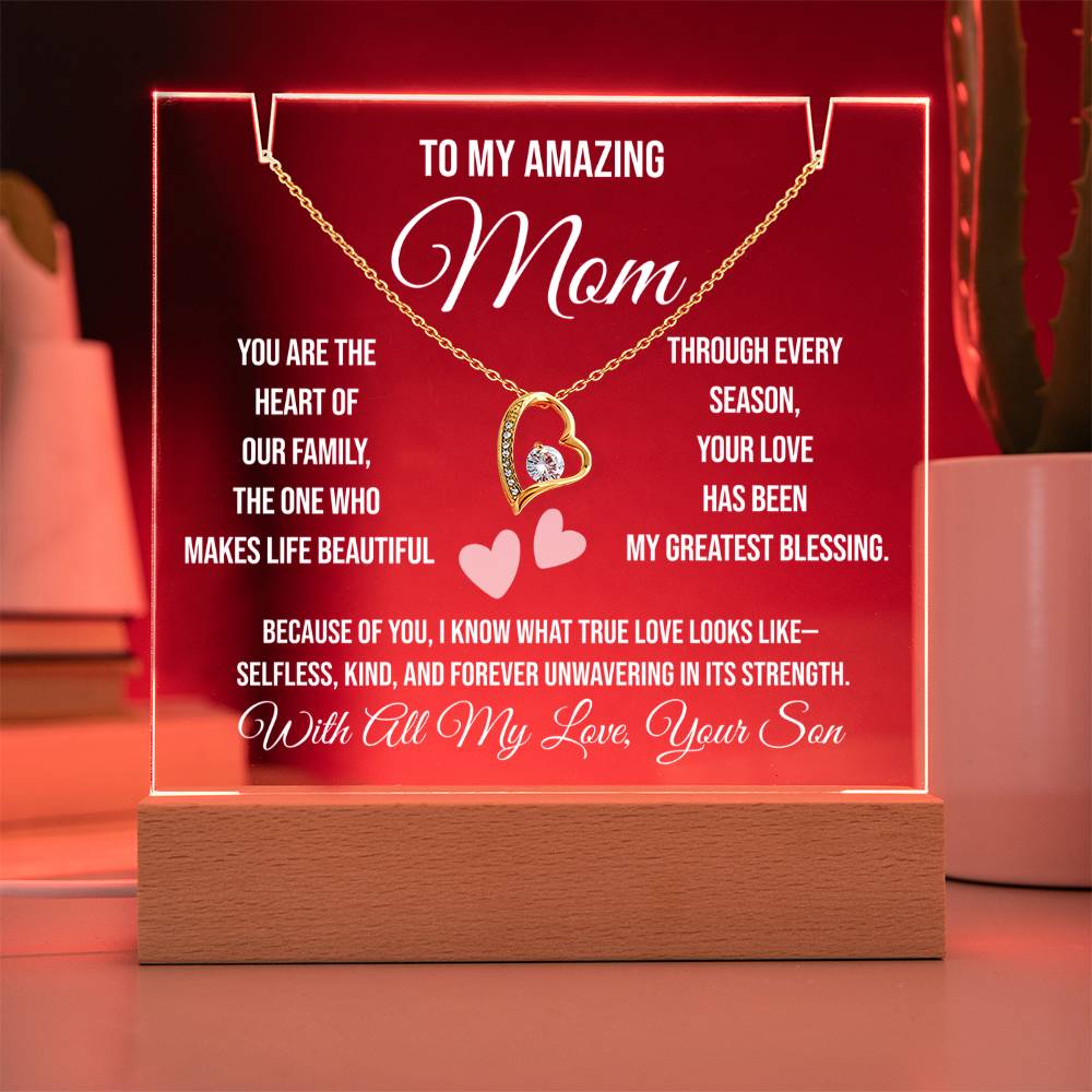 To My Amazing Mom "You are the heart of our family: Keepsake Acrylic Bundle (Forever Love)
