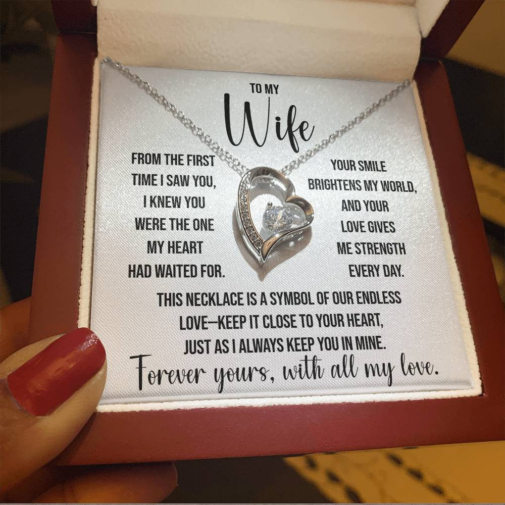 To My Wife "The One My Heart" Forever Love Necklace