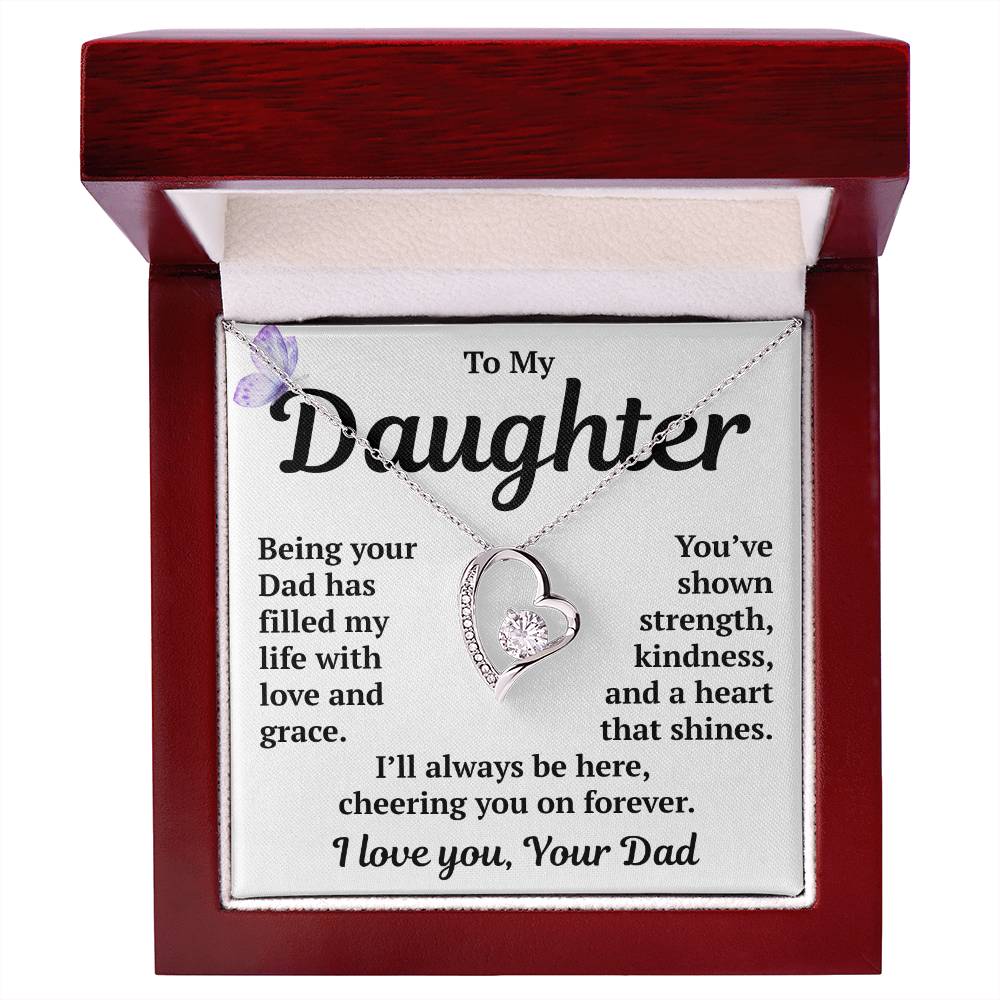 To My Daughter "You've Shown Strength Forever Love Necklace