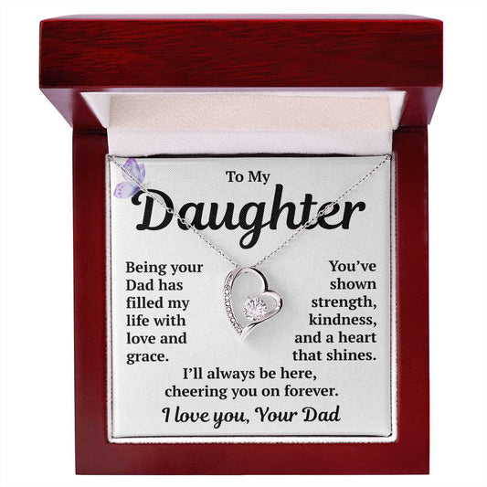 To My Daughter "You've Shown Strength Forever Love Necklace