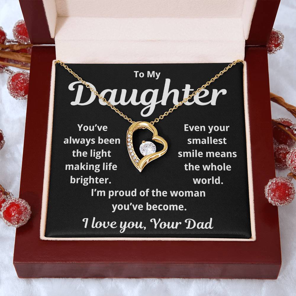 To My Daughter "You've Always Been The Light" Forever Love Necklace