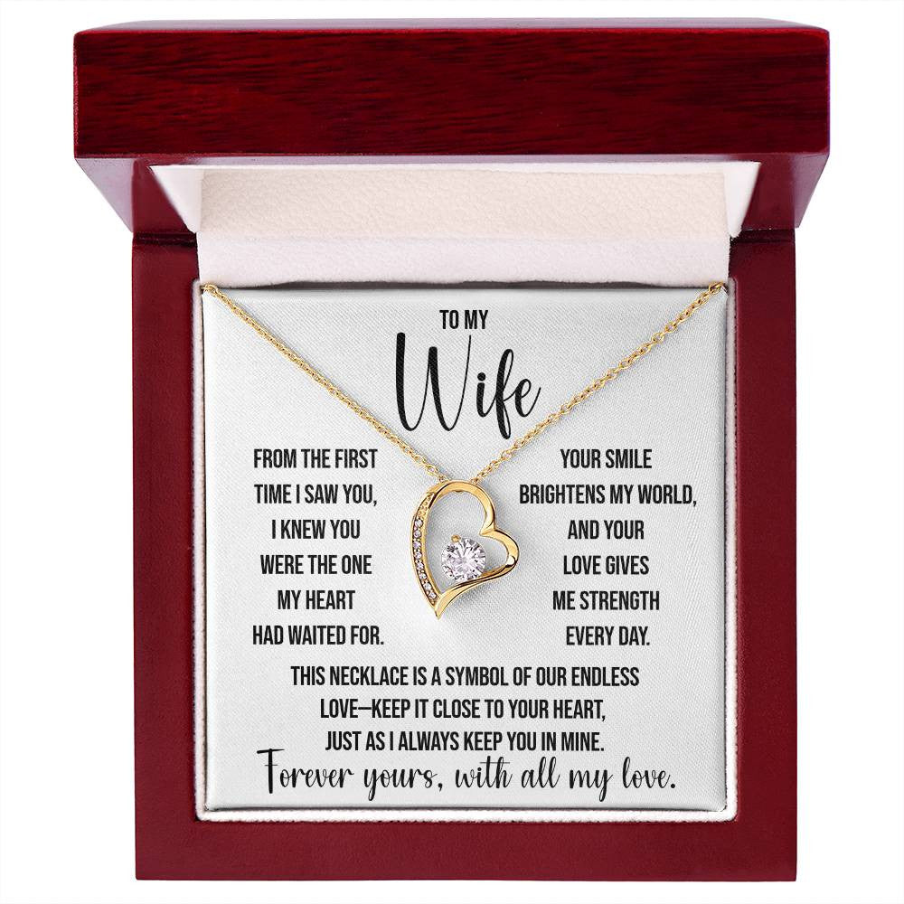 To My Wife "The One My Heart" Forever Love Necklace