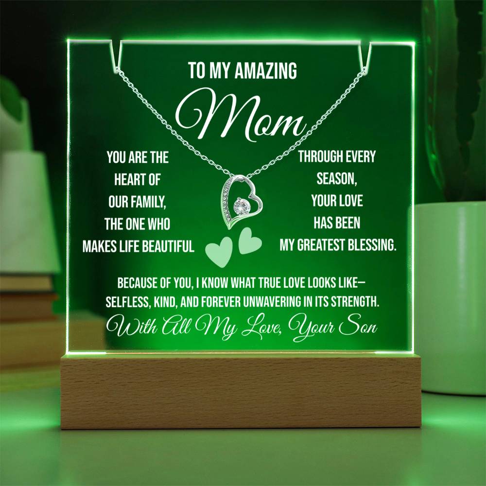 To My Amazing Mom "You are the heart of our family: Keepsake Acrylic Bundle (Forever Love)