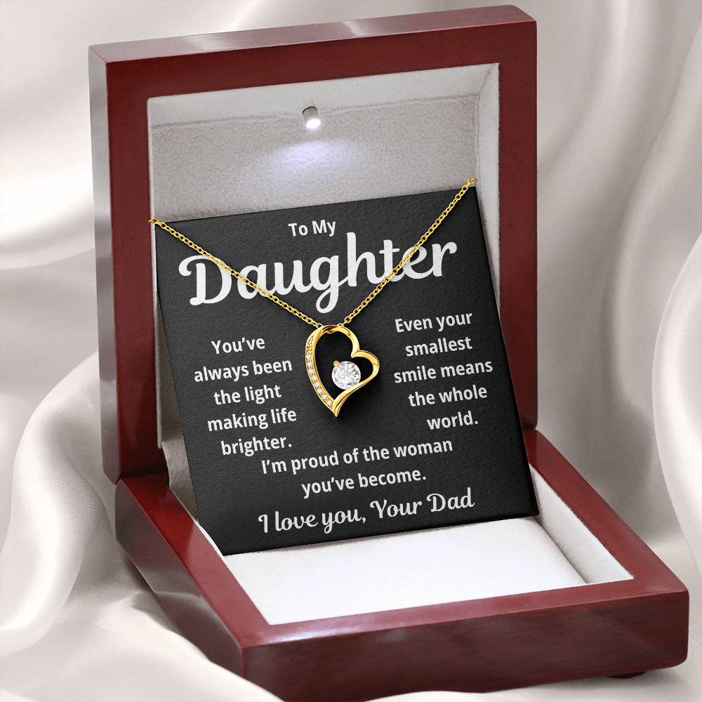 To My Daughter "You've Always Been The Light" Forever Love Necklace