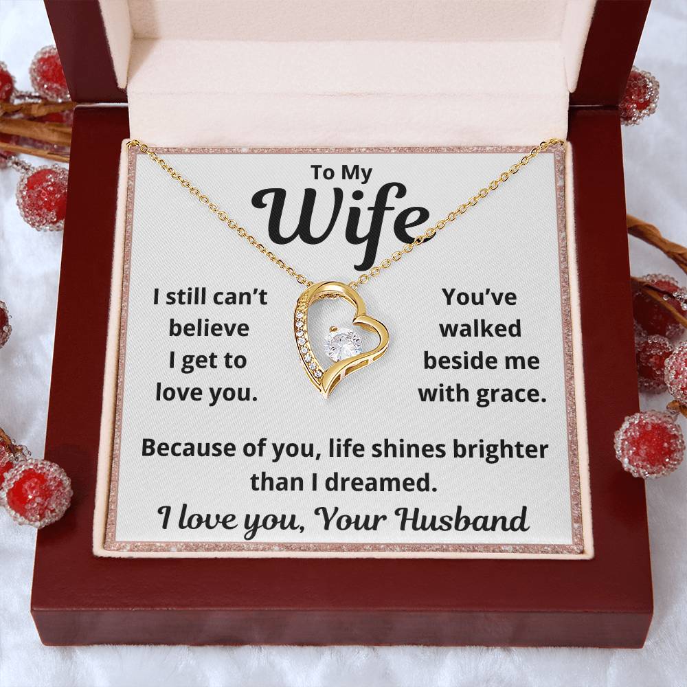 To My Wife "You've Walked Beside Me" Forever Love Necklace