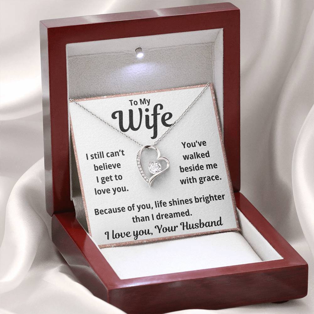 To My Wife "You've Walked Beside Me" Forever Love Necklace