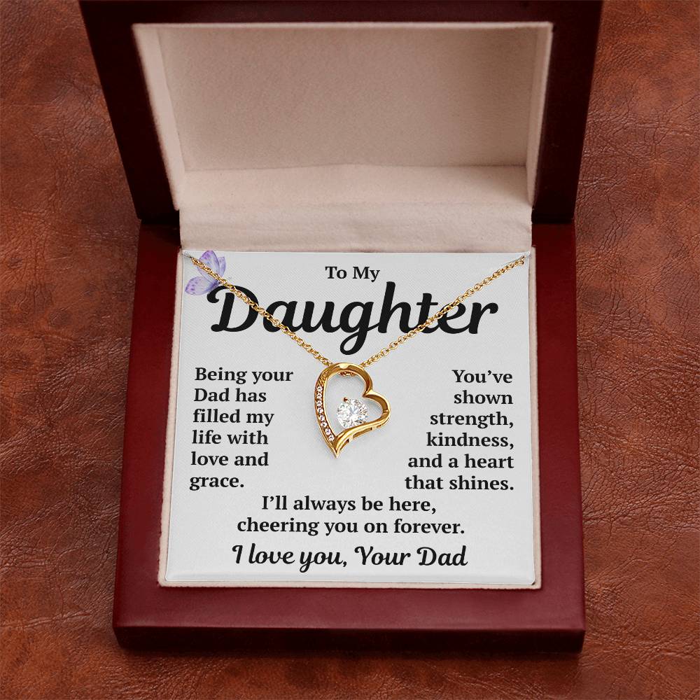 To My Daughter "You've Shown Strength Forever Love Necklace