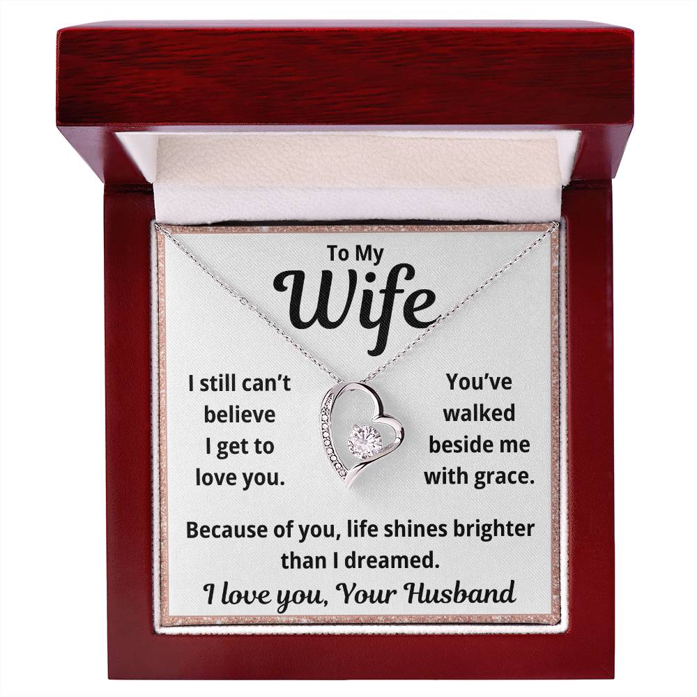 To My Wife "You've Walked Beside Me" Forever Love Necklace
