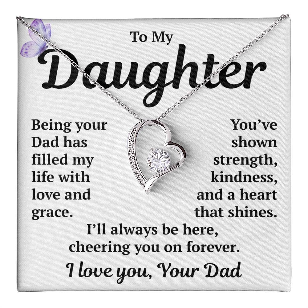 To My Daughter "You've Shown Strength Forever Love Necklace