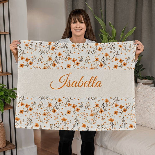 Fall Blanket Fall Pillow, Custom Name, Coral Fleece Blanket