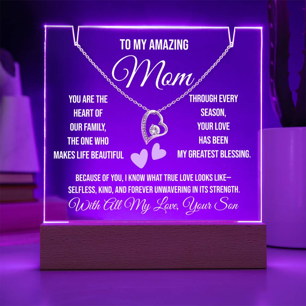 To My Amazing Mom "You are the heart of our family: Keepsake Acrylic Bundle (Forever Love)