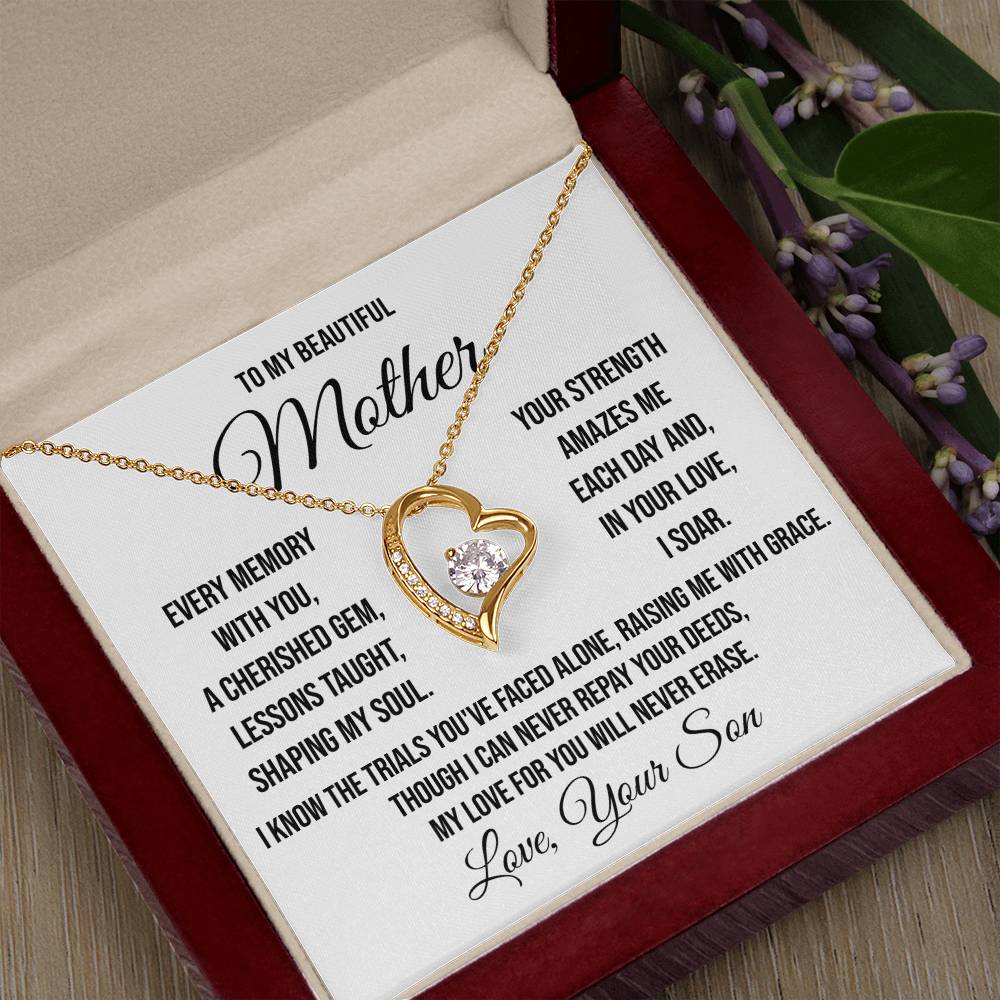 To My Beautiful Mother "Every Memory with You" Forever Love Necklace