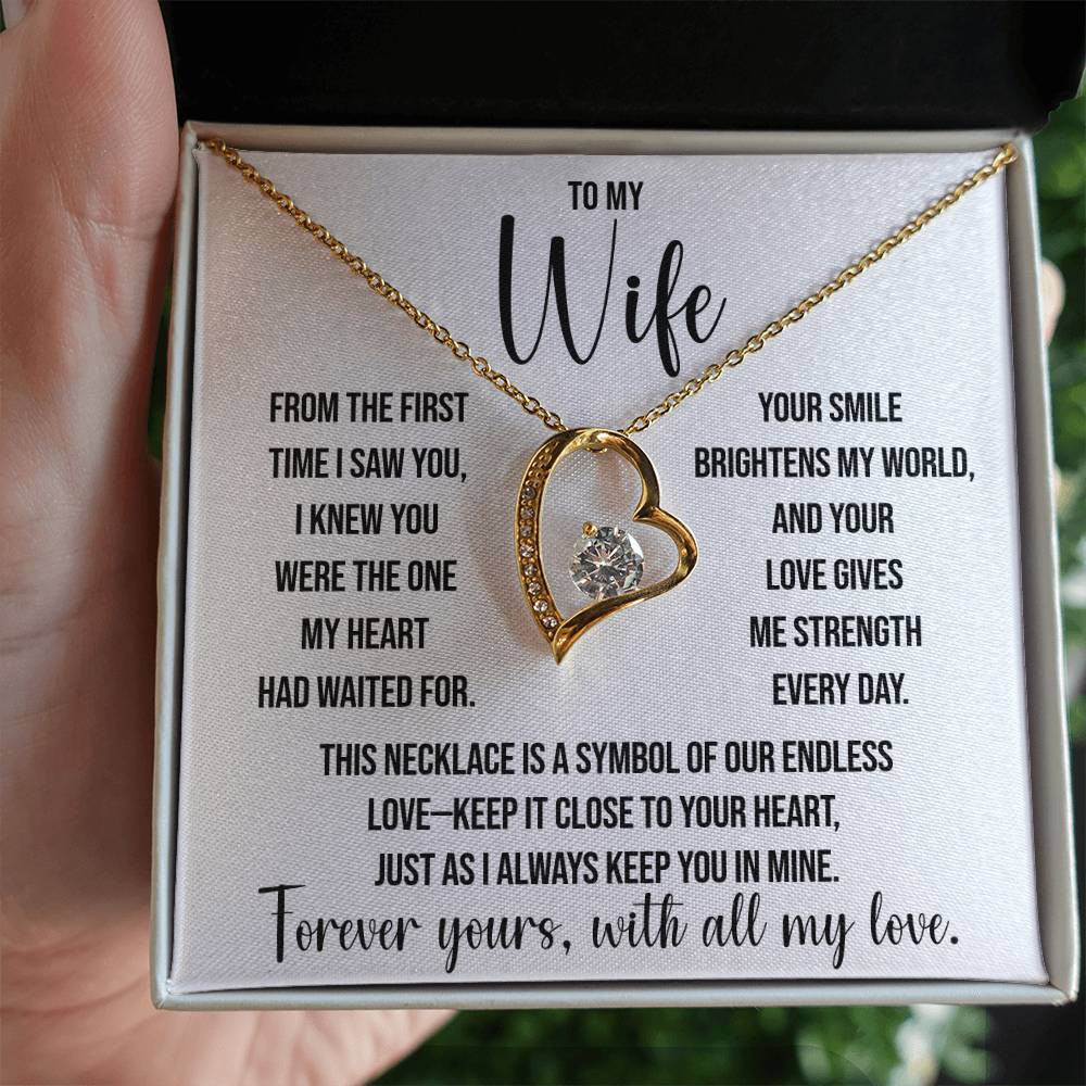 To My Wife "The One My Heart" Forever Love Necklace