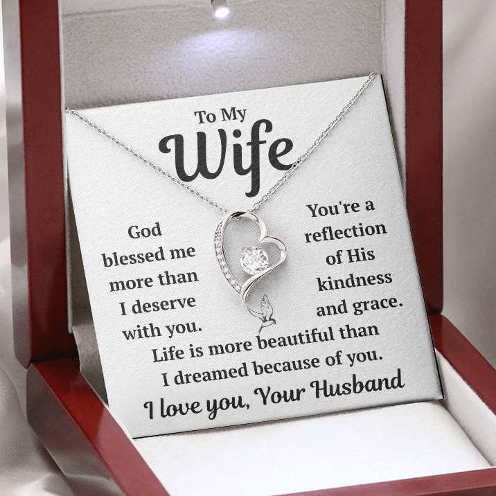 To My Wife "God Blessed Me" Forever Love Necklace