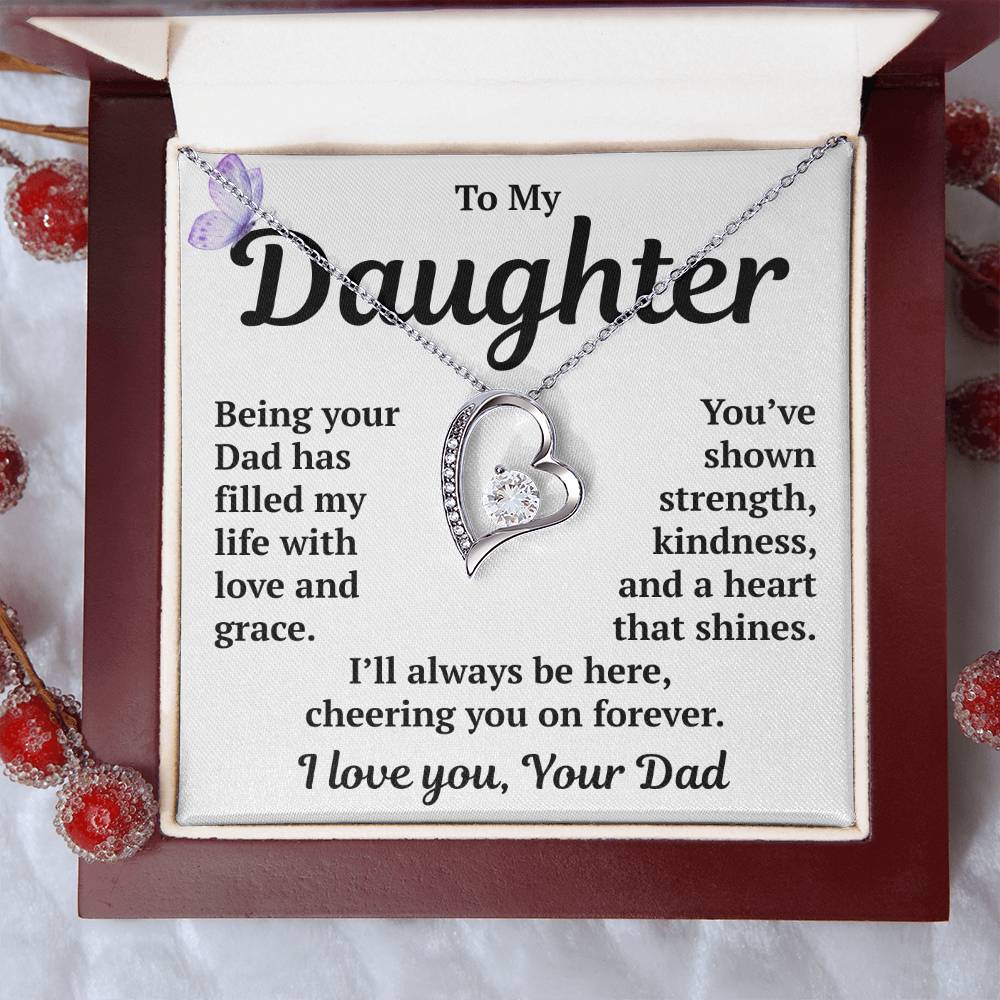 To My Daughter "You've Shown Strength Forever Love Necklace